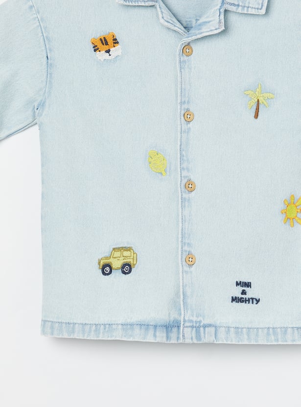 FAME FOREVER Boys Embroidered Shirt