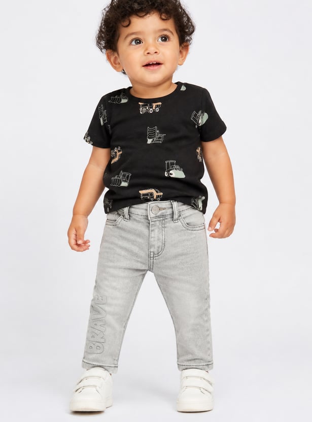 FAME FOREVER Boys Light Wash Stretchable Jeans
