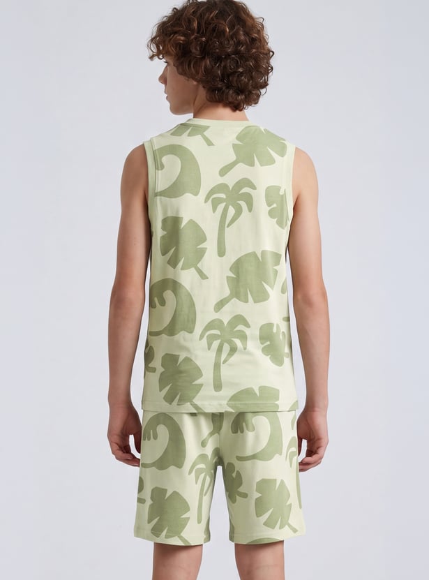 FAME FOREVER Boys Graphic Print T-shirt with Shorts