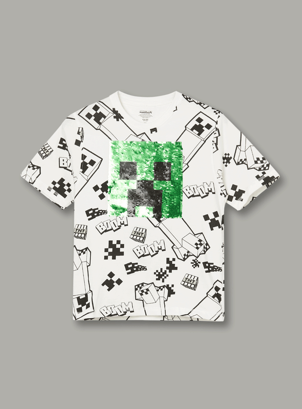 KIDSVILLE Boys Minecraft Printed T-shirt Pack of 2