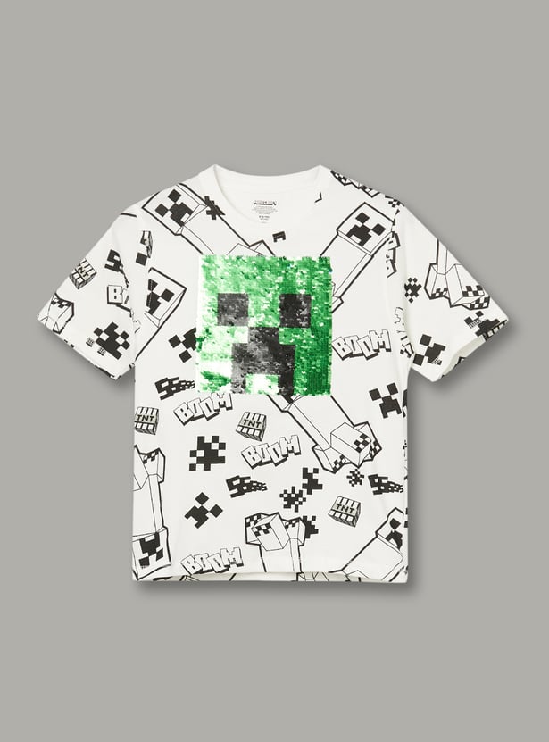 KIDSVILLE Boys Minecraft Printed T-shirt Pack of 2