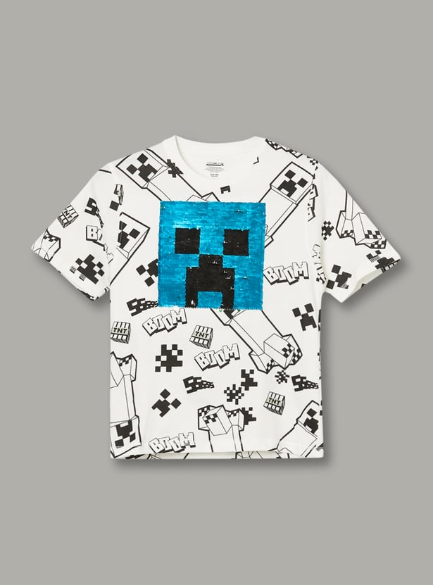 KIDSVILLE Boys Minecraft Printed T-shirt Pack of 2
