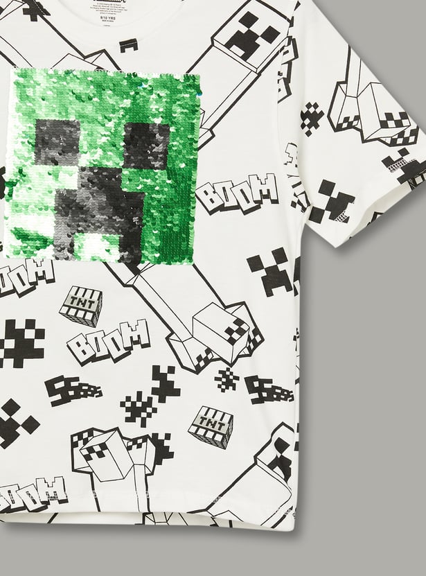KIDSVILLE Boys Minecraft Printed T-shirt Pack of 2