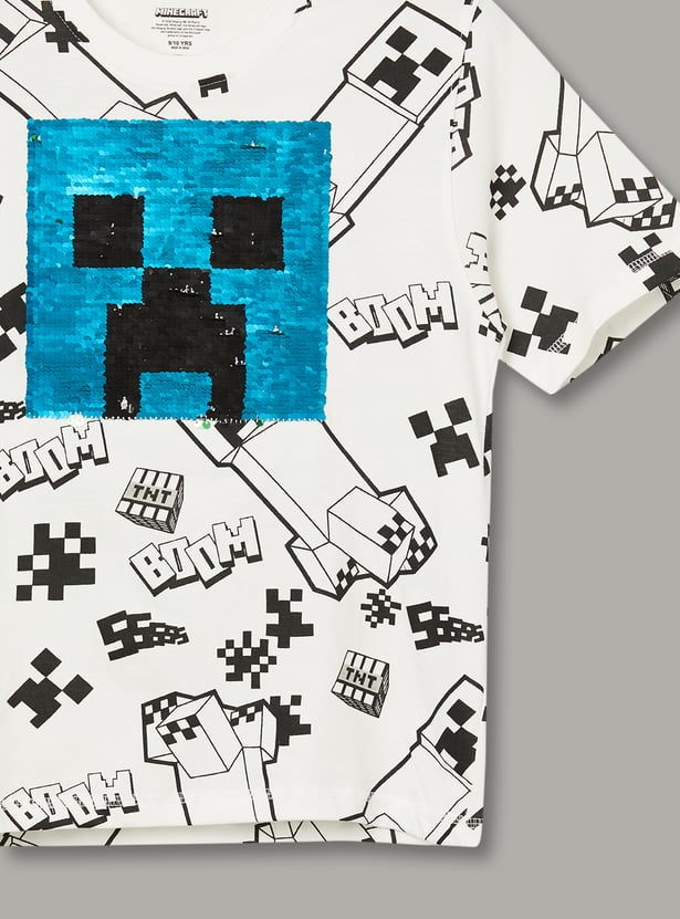 KIDSVILLE Boys Minecraft Printed T-shirt Pack of 2
