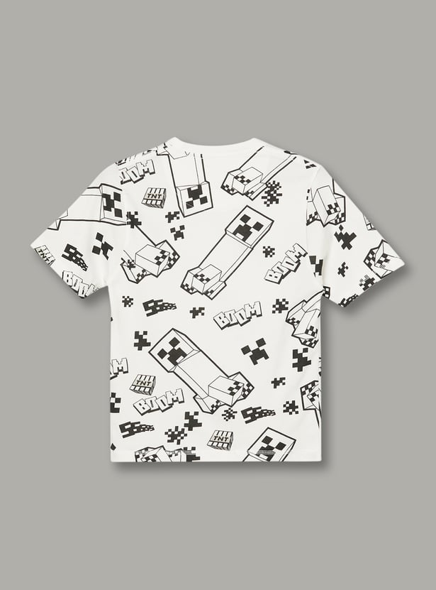 KIDSVILLE Boys Minecraft Printed T-shirt Pack of 2