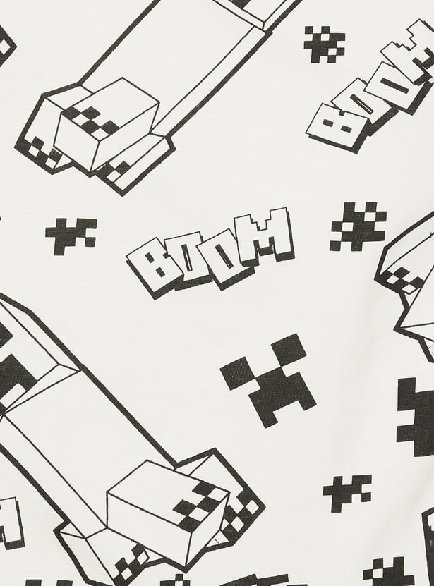 KIDSVILLE Boys Minecraft Printed T-shirt Pack of 2