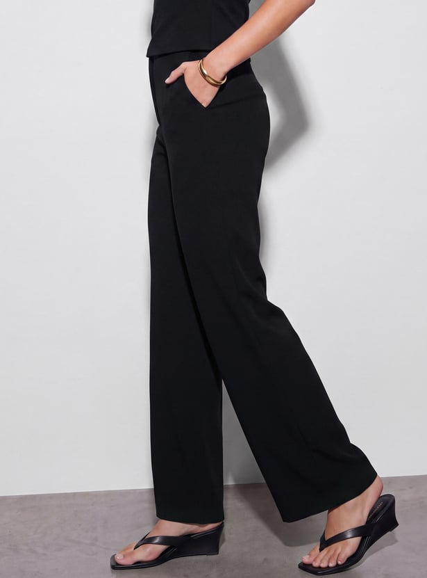 GINGER Solid Wide-Leg Trousers