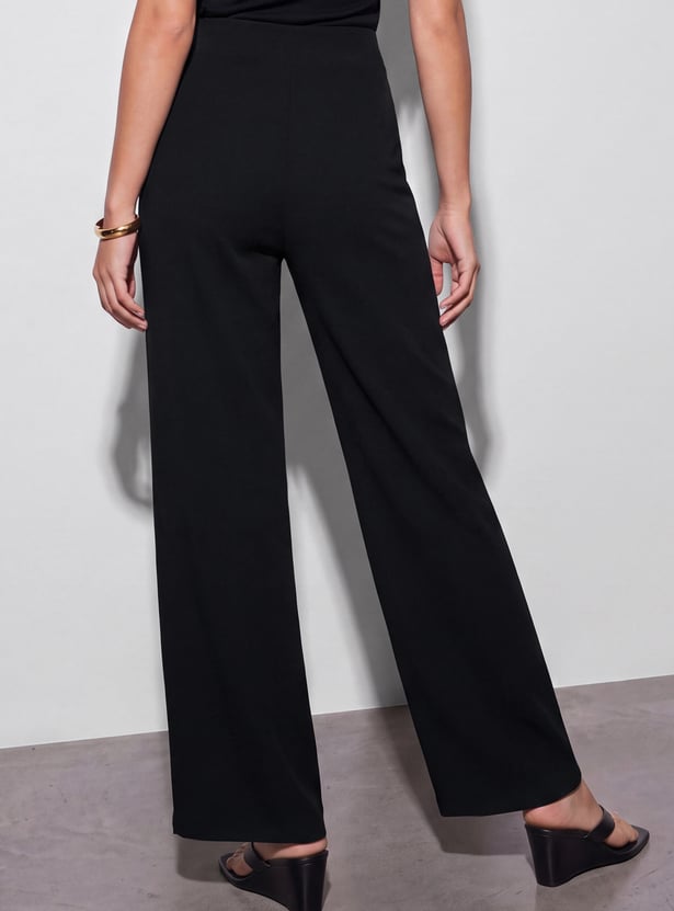 GINGER Solid Wide-Leg Trousers
