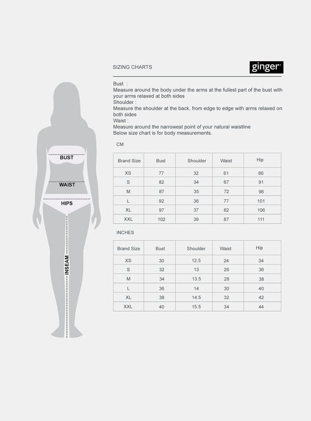 GINGER Solid Fit & Flare Dress