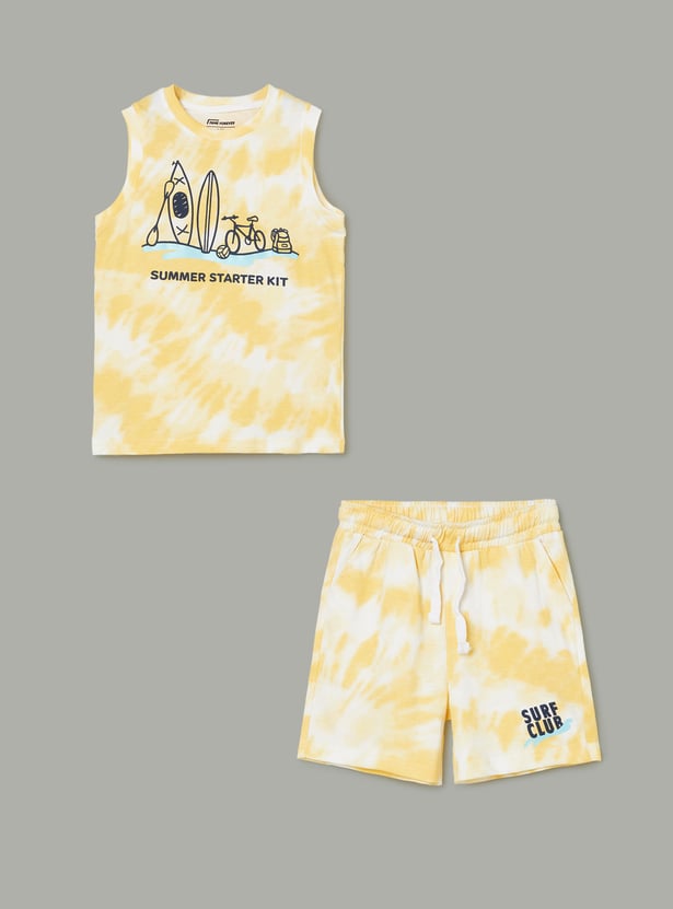 FAME FOREVER Boys Tie & Dye Shorts Set