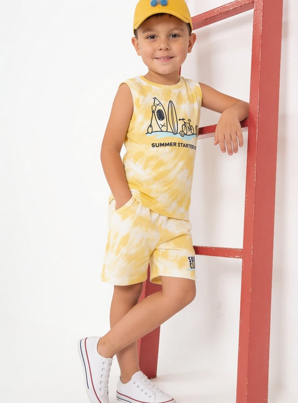 FAME FOREVER Boys Tie & Dye Shorts Set