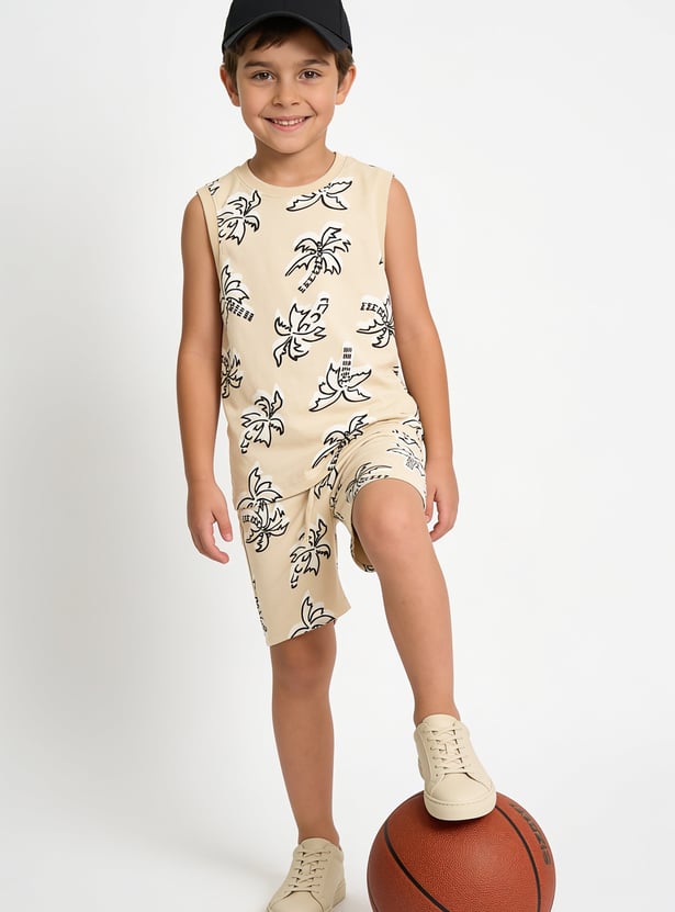 FAME FOREVER Boys Printed Shorts Set