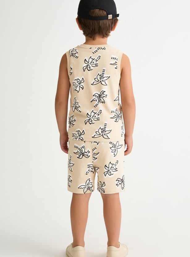 FAME FOREVER Boys Printed Shorts Set