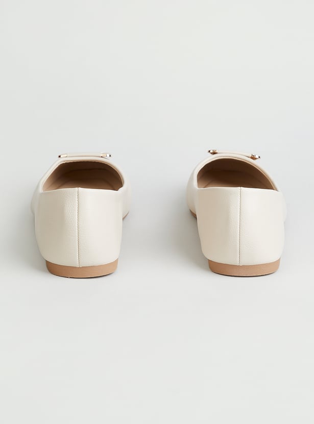 CODE Textured Square-Toe Ballerinas