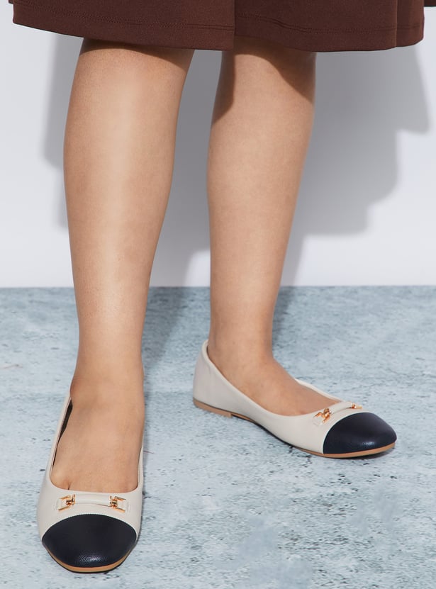 CODE Metal Accent Ballerinas