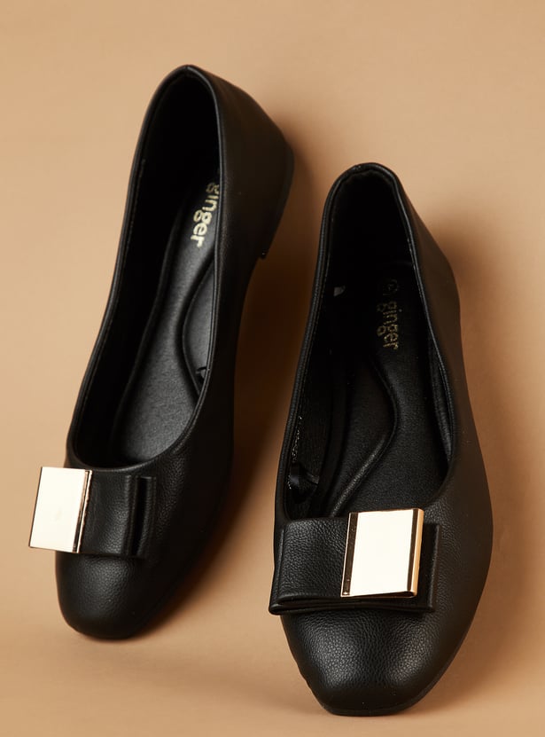 GINGER Bow-Detailed Ballerinas