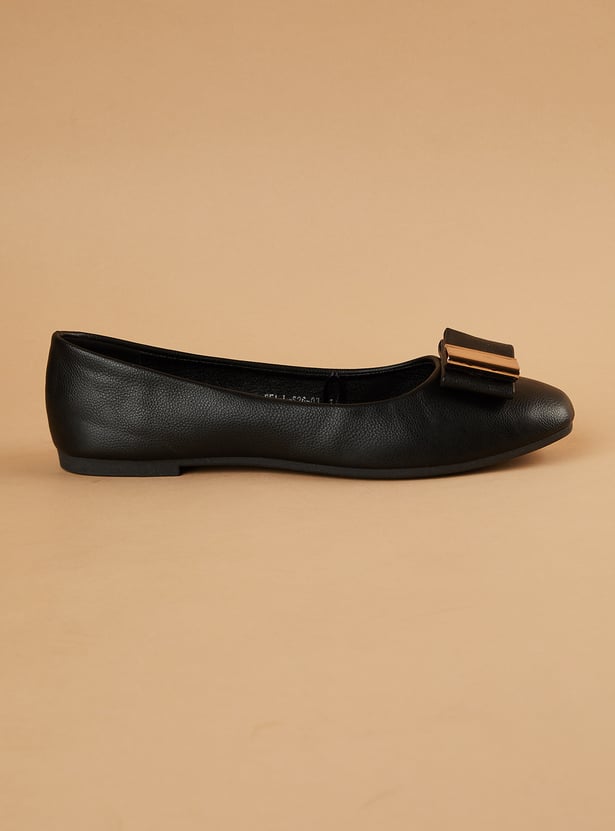 GINGER Bow-Detailed Ballerinas