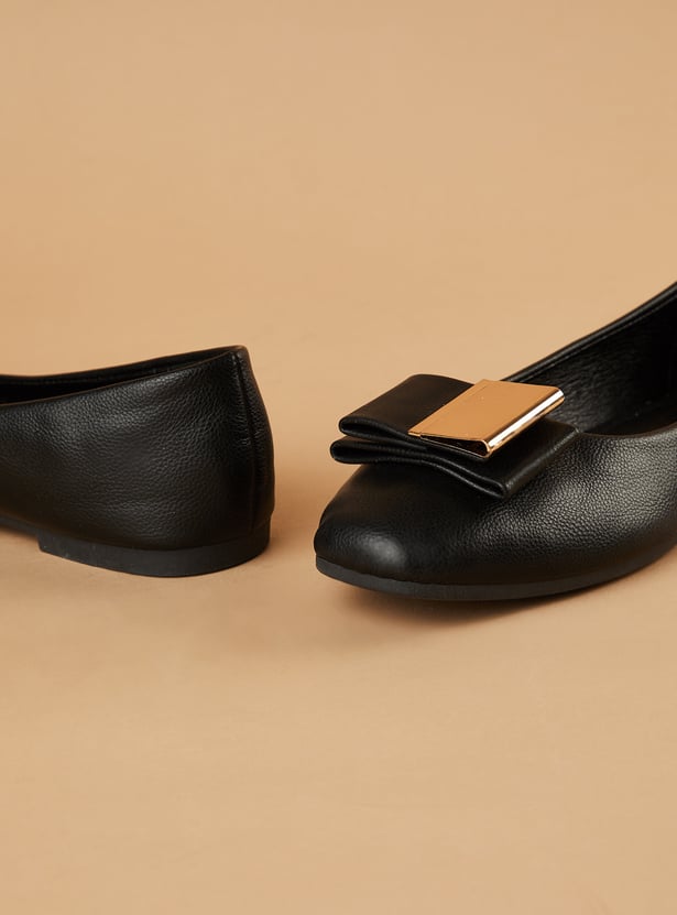 GINGER Bow-Detailed Ballerinas