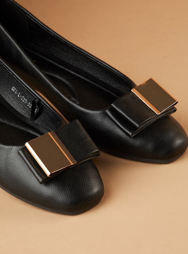 GINGER Bow-Detailed Ballerinas
