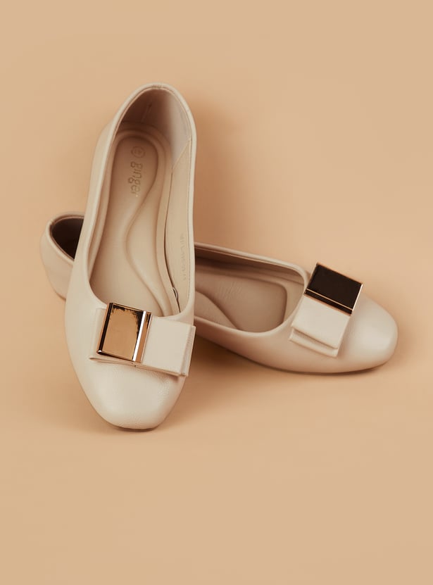 GINGER Bow-Detailed Ballerinas