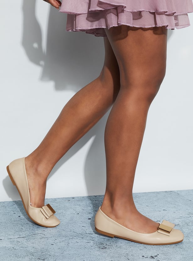 GINGER Bow-Detailed Ballerinas