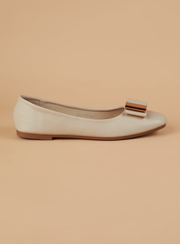 GINGER Bow-Detailed Ballerinas