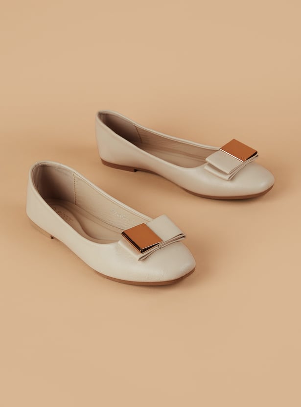 GINGER Bow-Detailed Ballerinas