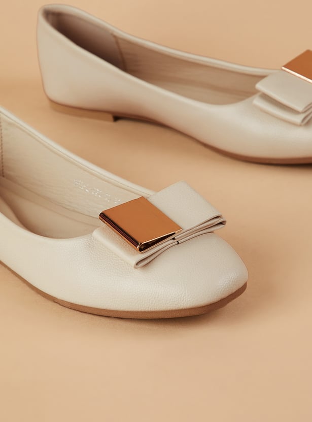 GINGER Bow-Detailed Ballerinas