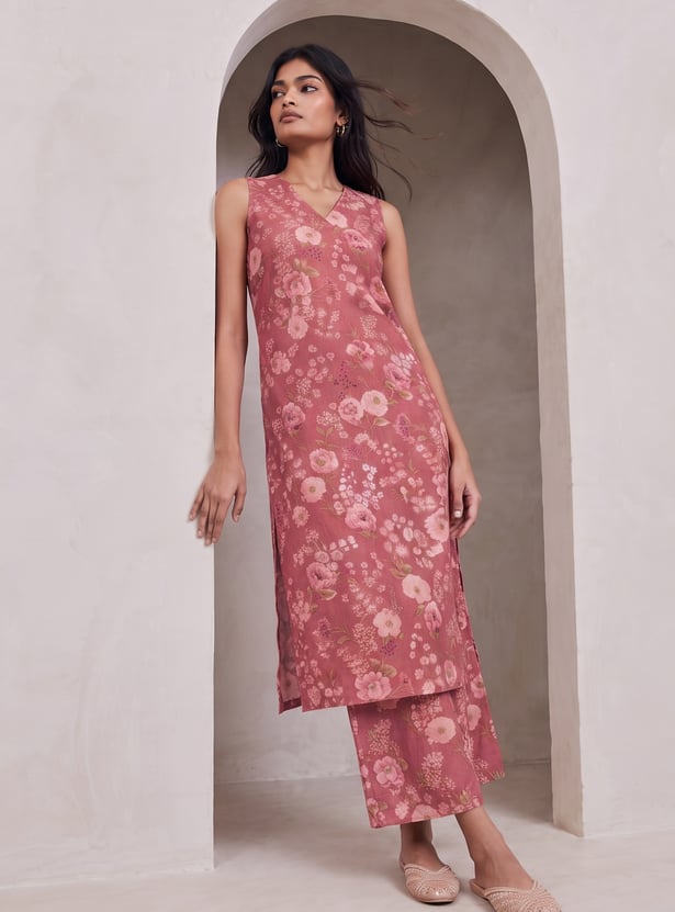 MELANGE Floral Print Kurta Set
