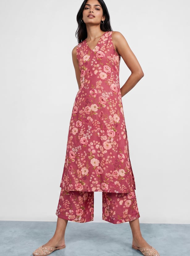 MELANGE Floral Print Kurta Set