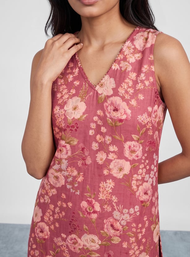 MELANGE Floral Print Kurta Set