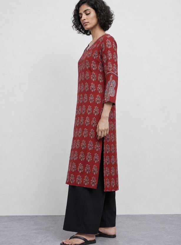 MELANGE Ethnic Motif Print Straight Kurta