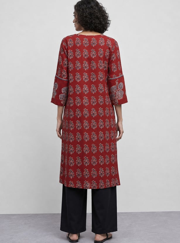 MELANGE Ethnic Motif Print Straight Kurta