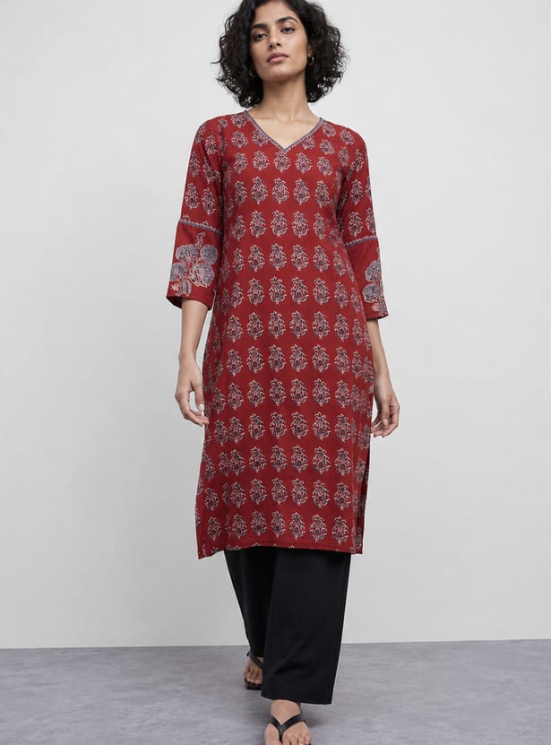 MELANGE Ethnic Motif Print Straight Kurta