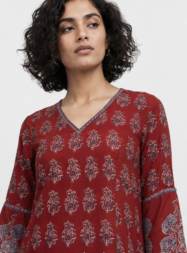 MELANGE Ethnic Motif Print Straight Kurta