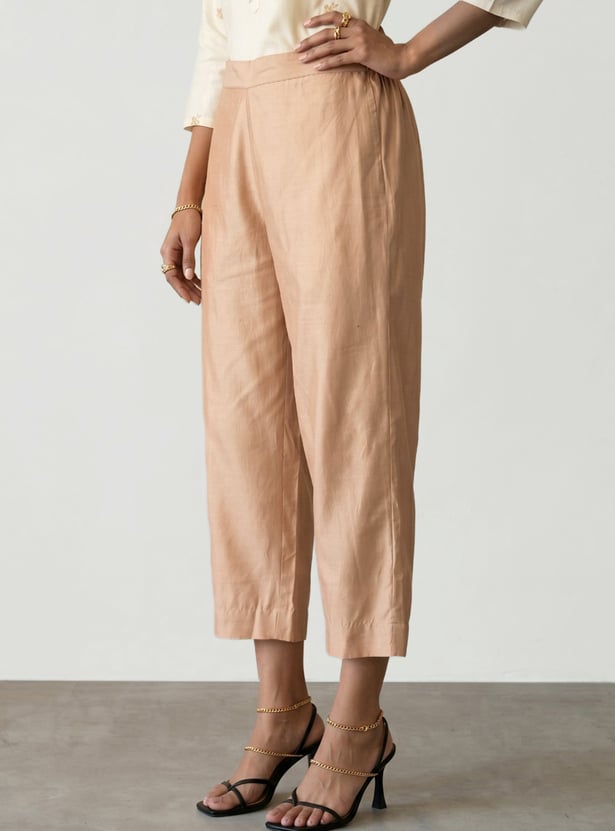 MELANGE Solid Straight Pants
