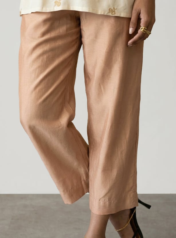 MELANGE Solid Straight Pants