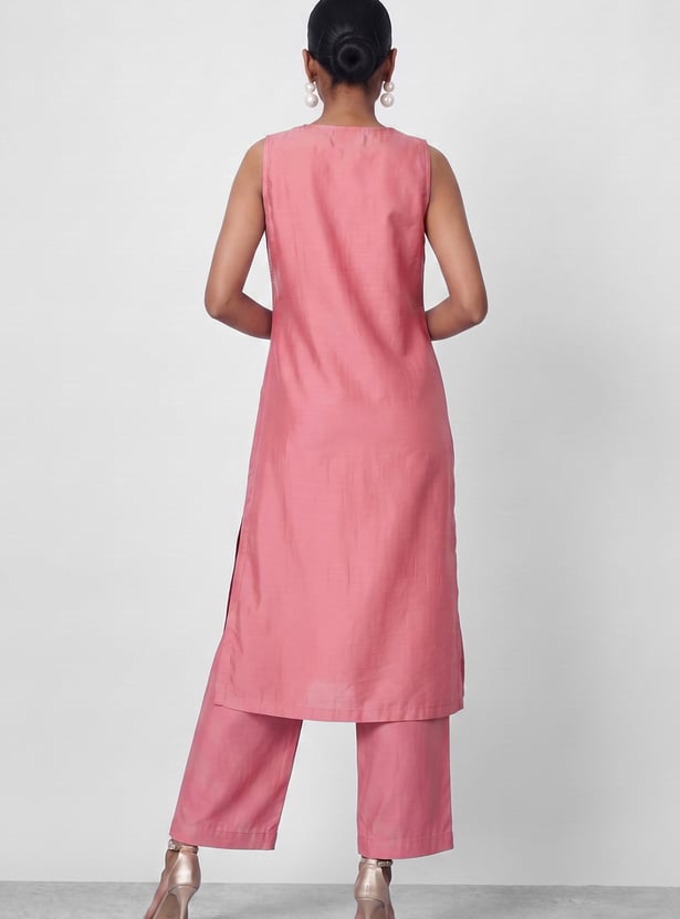 MELANGE Embroidered Straight Kurta Set