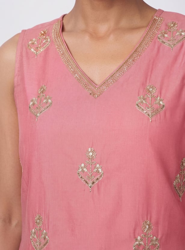 MELANGE Embroidered Straight Kurta Set