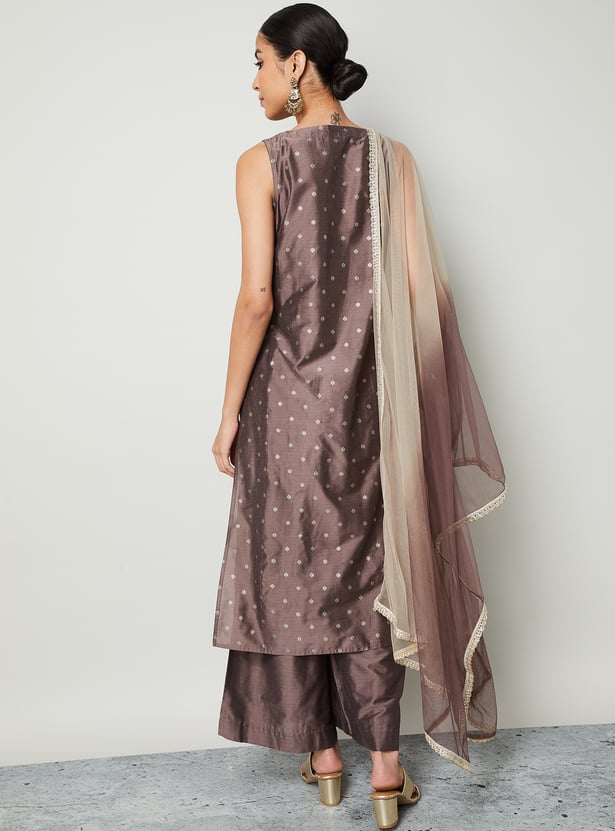 MELANGE Embroidered Straight Kurta Set