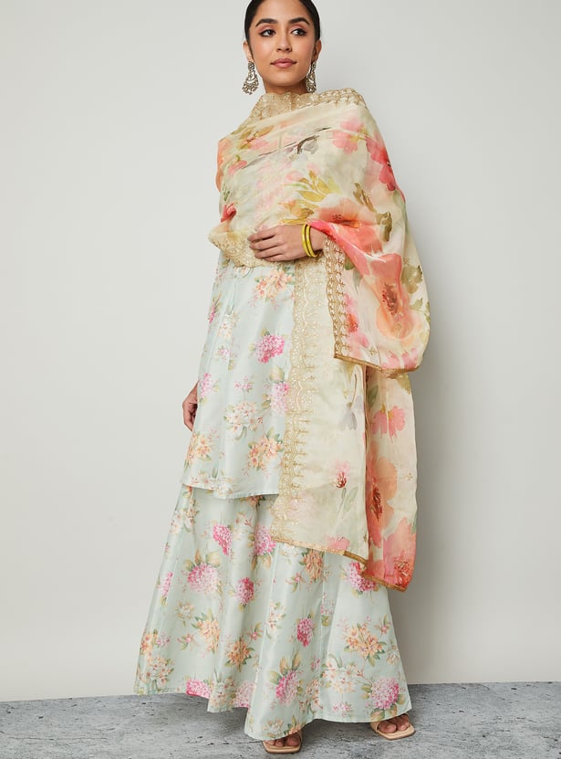 MELANGE Floral Print Dupatta