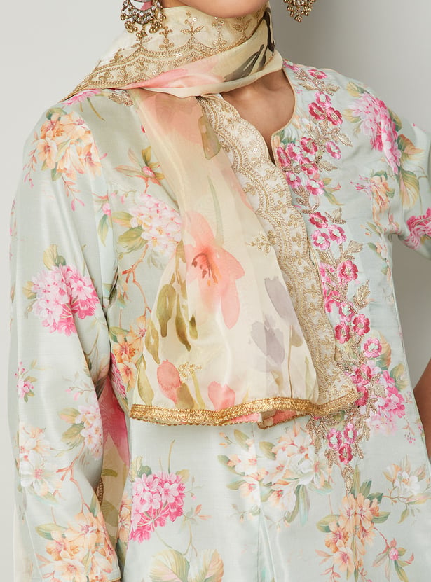 MELANGE Floral Print Dupatta