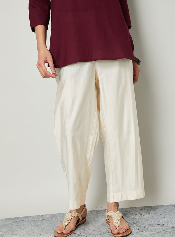 MELANGE Solid Straight Pants