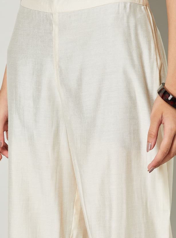 MELANGE Solid Straight Pants