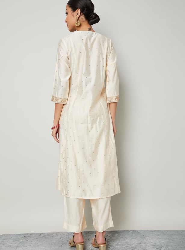 MELANGE Embroidered A-line Kurta