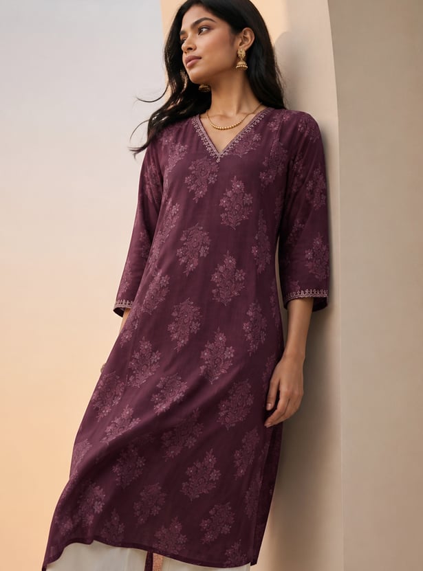 MELANGE Floral Print Kurta