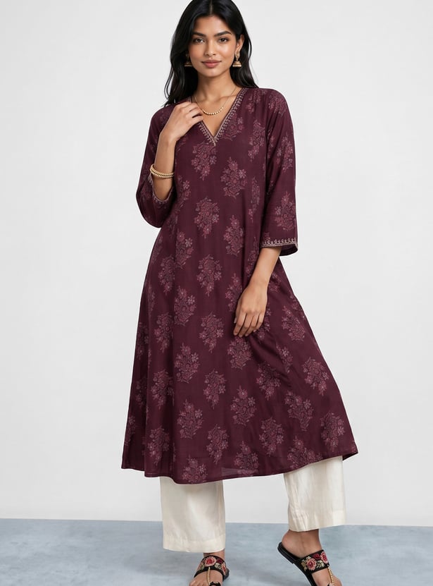 MELANGE Floral Print Kurta