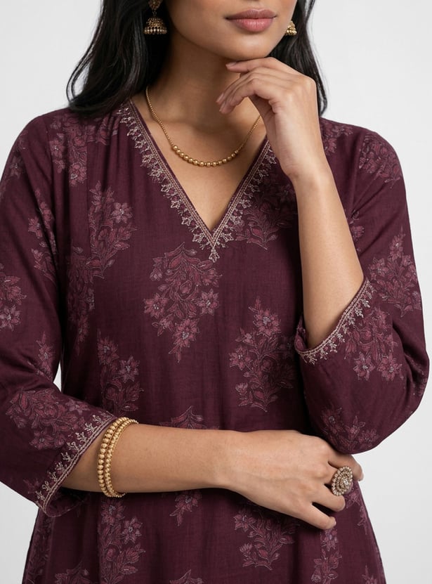MELANGE Floral Print Kurta