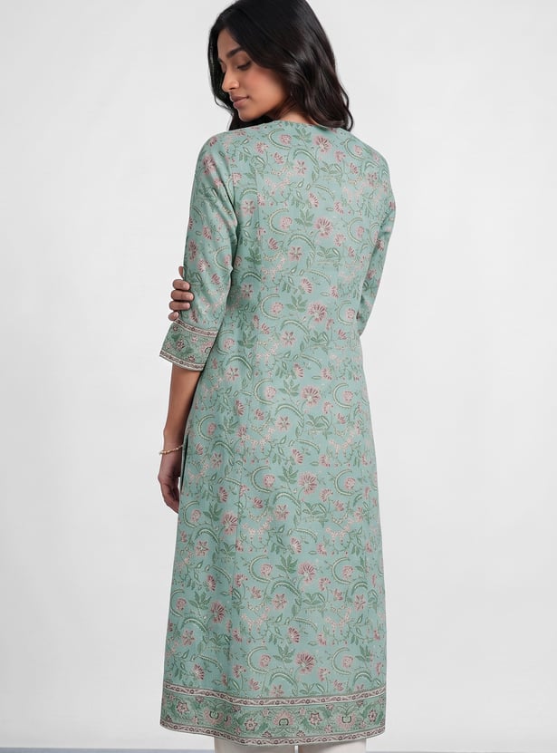 MELANGE Floral Print Straight Kurta