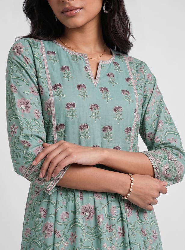 MELANGE Floral Print Straight Kurta
